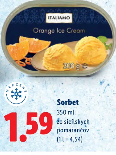 Italiamo Sorbet zo sicílskych pomarančov