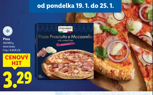Italiamo pizza prosciutto e mozzarella mrazená