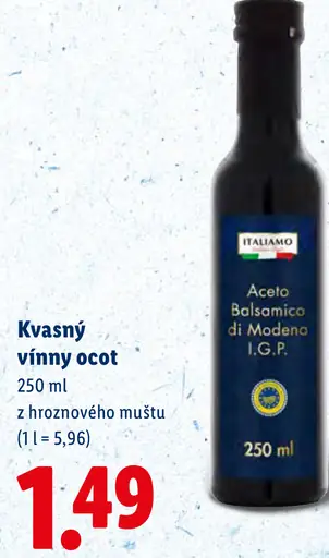 Italiamo Kvasný vínny ocot z hroznového muštu