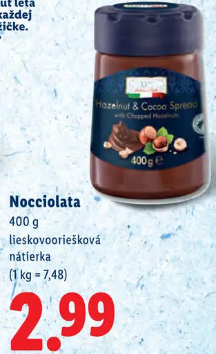 Nocciolata lieskovooriešková nátierka
