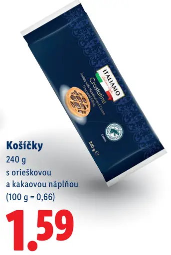 Italiano košíčky s orieškovou a kakaovou náplňou