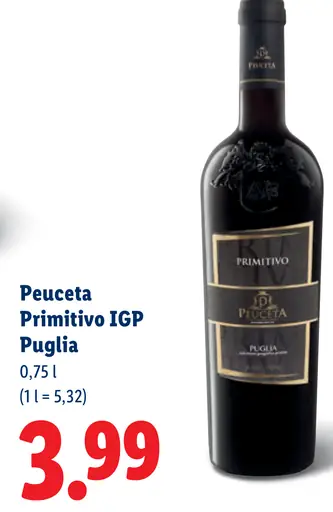 Peuceta Primitivo IGP Puglia červené víno
