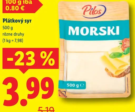 Pilos Morski plátkový syr