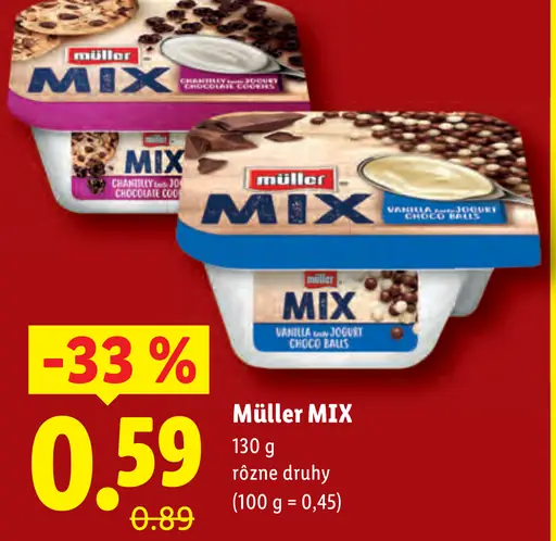 Müller MIX jogurtový dezert rôzne druhy