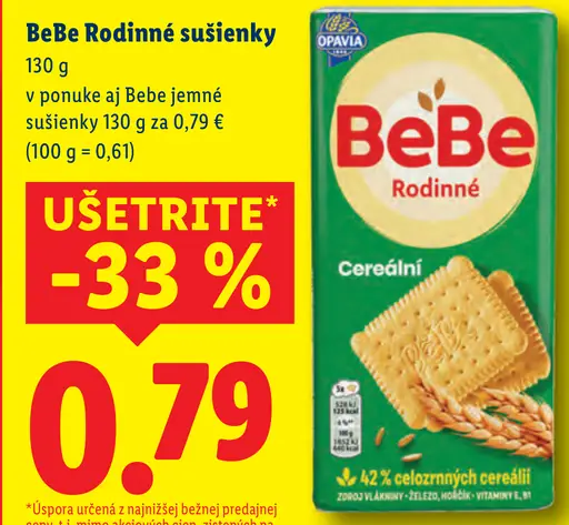 BeBe Rodinné sušienky cereálne