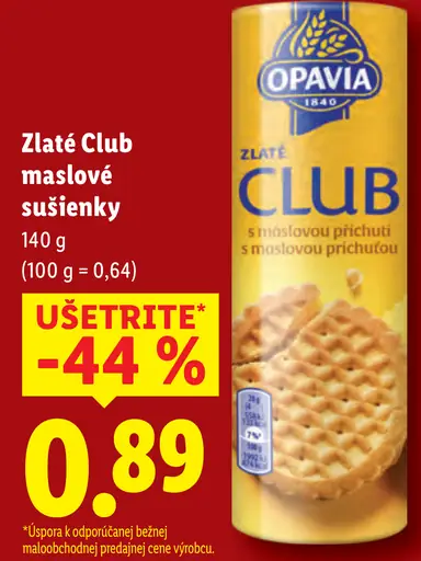 Zlaté Club maslové sušienky