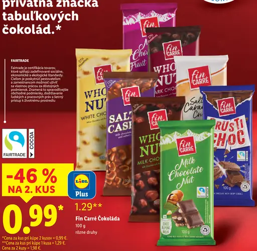 Fin Carre Mliečna čokoláda rôzne druhy