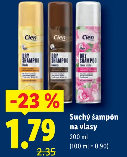 Cien suchý šampón na vlasy