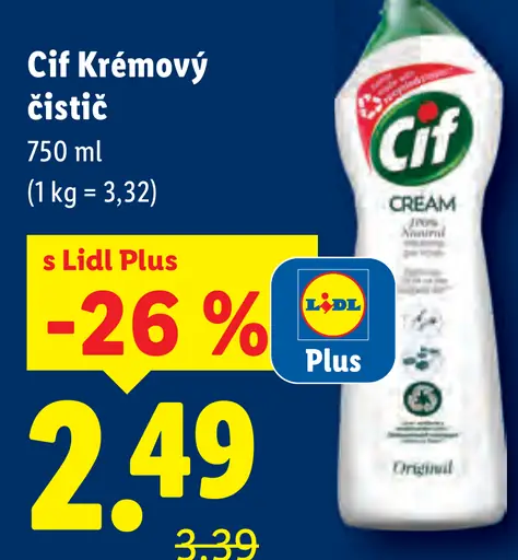 Cif krémový čistiť