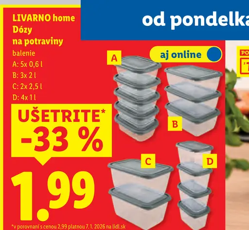 Livarno Home dózy na potraviny