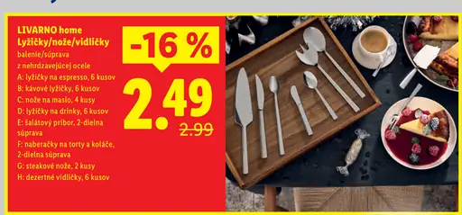 Livarno home lyžičky, nože a vidličky z nehrdzavejúcej ocele