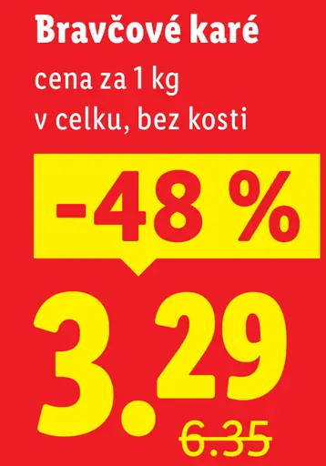 Bravčové karé vcelku, bez kosti