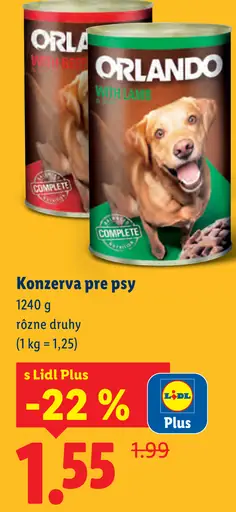 Orlando Konzerva pre psy