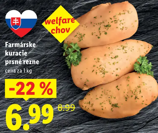 Farmárske kuracie prsn&eacute; rezne