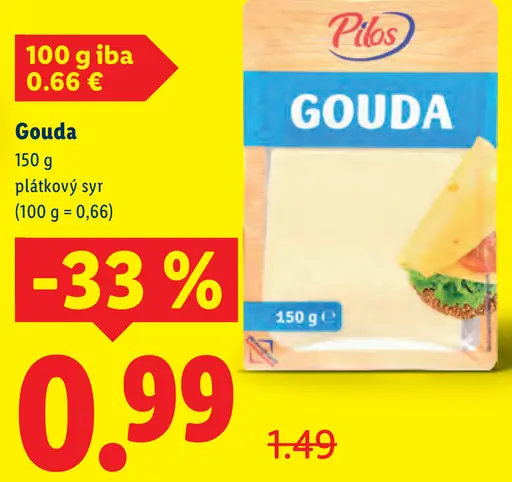 Pilos Gouda plátkový syr