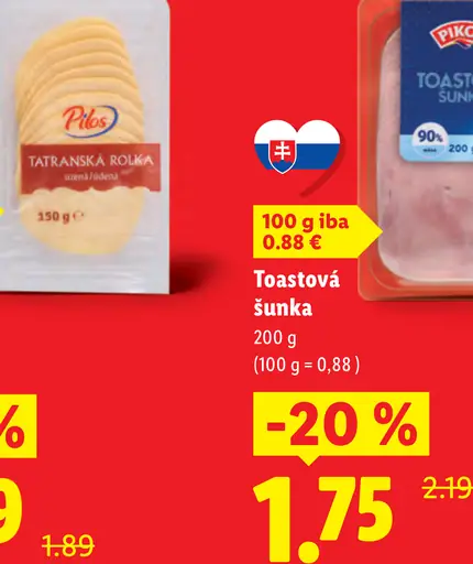 Pilos Tatranská rolka plátky syra