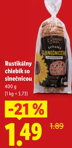 Rustikálny chlebík so slnečnicou