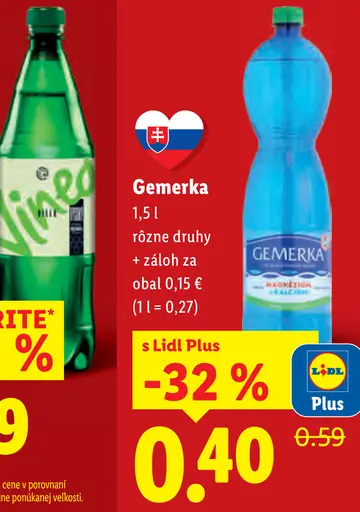 Gemerka minerálna voda rôzne druhy