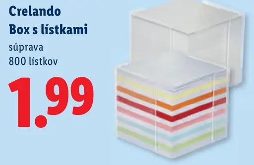 Crelando box s lístkami poznámkový set