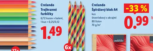 Crelando Trojhranné farbičky