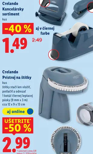 Crelando Prístroj na štítky