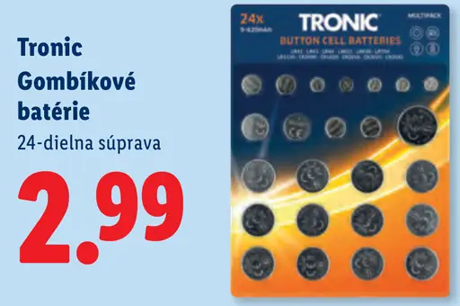 Tronic gombíkové batérie súprava