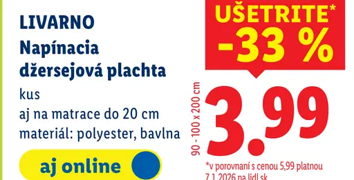 Livarno napínacia džersejová plachta
