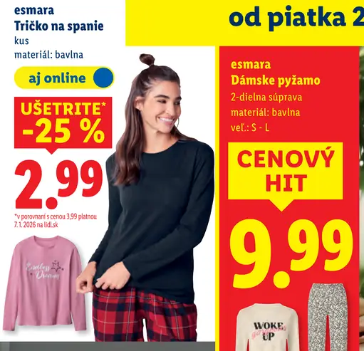 Esmara tričko na spanie