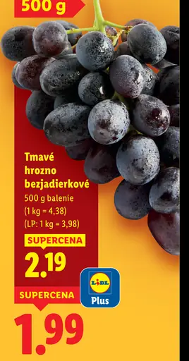 Tmavé hrozno bezjadierkové