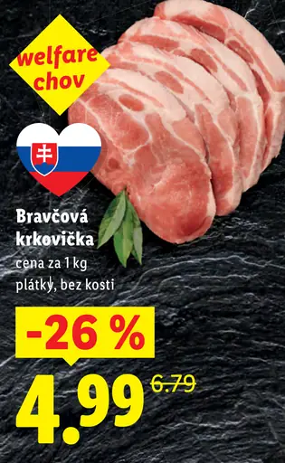 Bravčová krkovička bez kosti, plátky