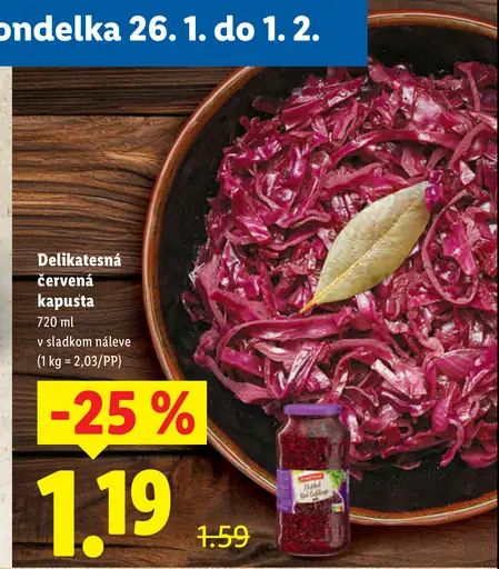 Delikatesná červená kapusta v sladkom náleve