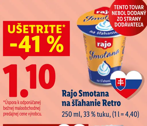 Rajo Smotana na šľahanie Retro