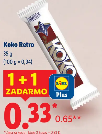 Koko Retro kokosová tyčinka v čokoláde