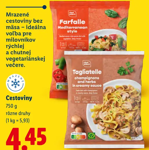 Mrazené cestoviny Farfalle Mediterranean style