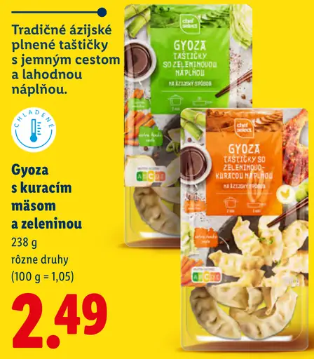 Gyoza s kuracím mäsom a zeleninou