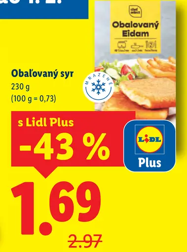 Lidl Obalovaný Eidam syr