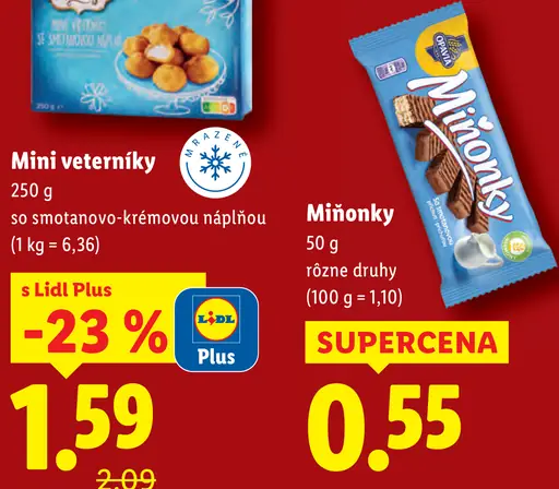 Ledo mini veterníky so smotanovo-krémovou náplňou