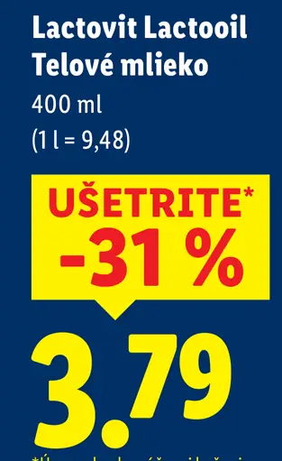 Lactovit Lactooil Telové mlieko