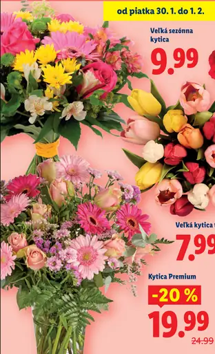 Veľká sezónna kytica rezaných kvetov