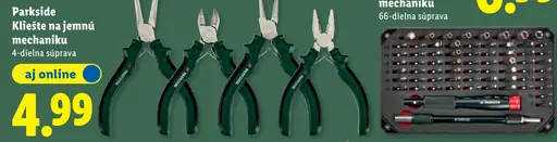 Parkside náradie na jemnú mechaniku