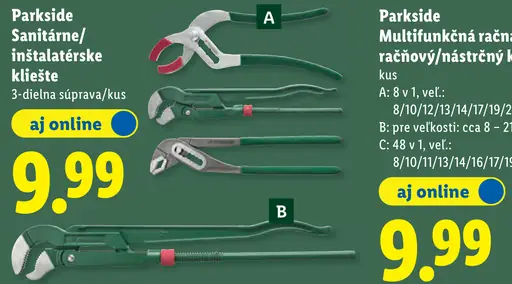 Parkside Sanitárne/inštalatérske kliešte 3-dielna súprava