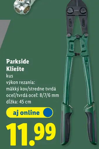 Parkside Kliešte na kov s vysokým výkonom rezania