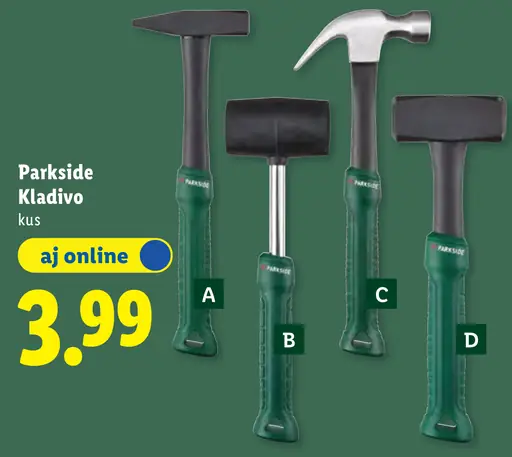 Parkside kladivo rôzne druhy