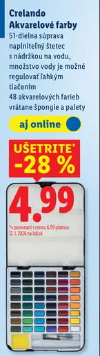 Crelando akvarelové farby súprava