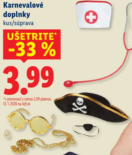 Karnevalové doplnky súprava