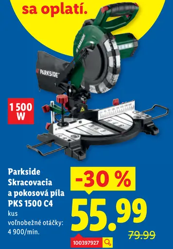 Parkside Skracovacia a pokosová píla PKS 1500 C4