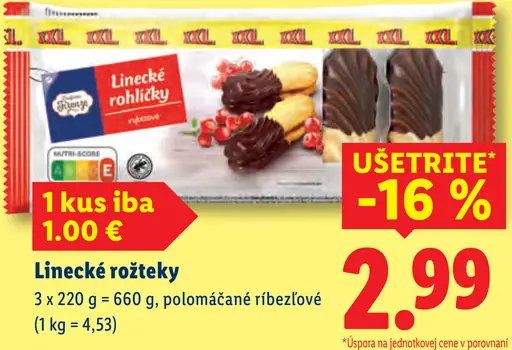 Linecké rožteky polomáčané ríbezľové