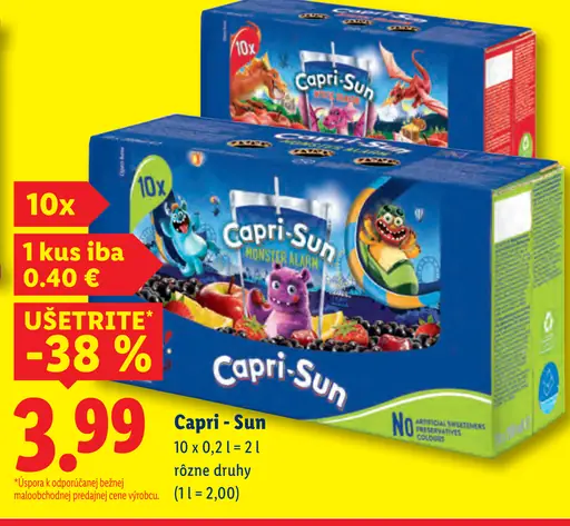 Capri-Sun ovocný nápoj rôzne druhy