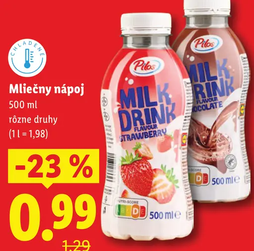 Pilos Mliečny nápoj Milk Drink jahoda / čokoláda