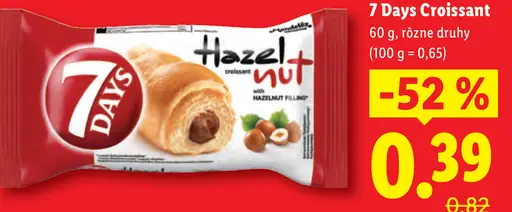 7 Days croissant s lieskovo-orieškovou náplňou